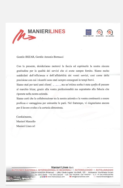 Grazie alla Famiglia Manieri